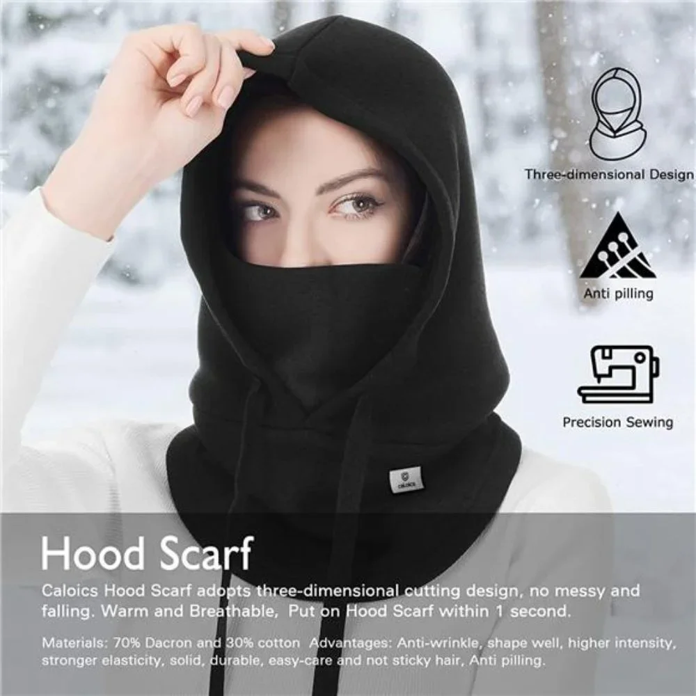 Women's Winter Hat Facial Neck Warmer Mask Skiing, Carbon Black